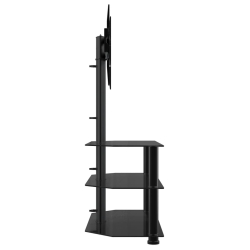 Narożny stojak na TV 32-70 cali, 3-poziomowy, czarny
