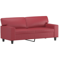 2-osobowa sofa, winna czerwień, 140 cm, sztuczna skóra