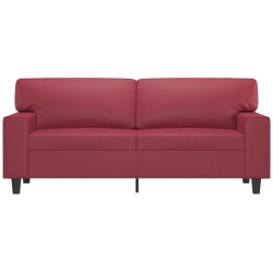 2-osobowa sofa, winna czerwień, 140 cm, sztuczna skóra