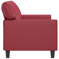 2-osobowa sofa, winna czerwień, 140 cm, sztuczna skóra
