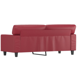 2-osobowa sofa, winna czerwień, 140 cm, sztuczna skóra