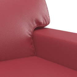 2-osobowa sofa, winna czerwień, 140 cm, sztuczna skóra