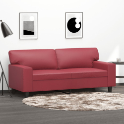 2-osobowa sofa, winna czerwień, 140 cm, sztuczna skóra
