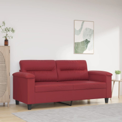 2-osobowa sofa, winna czerwień, 140 cm, sztuczna skóra