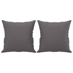 2-osobowa sofa z poduszkami, szara, 140 cm, sztuczna skóra