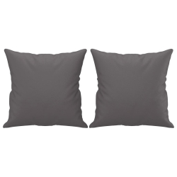 2-osobowa sofa z poduszkami, szara, 120 cm, sztuczna skóra