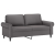 2-osobowa sofa z poduszkami, szara, 140 cm, sztuczna skóra