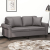 2-osobowa sofa z poduszkami, szara, 140 cm, sztuczna skóra