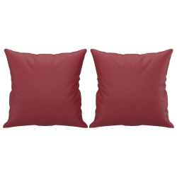 2-os. sofa z poduszkami, winna czerwień, 140 cm, sztuczna skóra