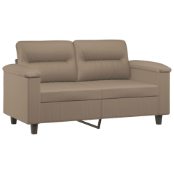 2-osobowa sofa z poduszkami, cappuccino, 120 cm, sztuczna skóra