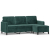3-osobowa sofa z podnóżkiem, ciemnozielony, 180 cm, aksamit