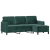 3-osobowa sofa z podnóżkiem, ciemnozielony, 180 cm, aksamit