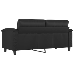 2-osobowa sofa, czarna, 140 cm, sztuczna skóra