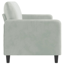 Sofa 3-osobowa, jasnoszara, 180 cm, tapicerowana aksamitem