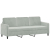 Sofa 3-osobowa, jasnoszara, 180 cm, tapicerowana aksamitem