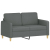 Sofa 2-osobowa, ciemnoszara, 120 cm, tapicerowana tkaniną