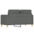Sofa 2-osobowa, ciemnoszara, 120 cm, tapicerowana tkaniną