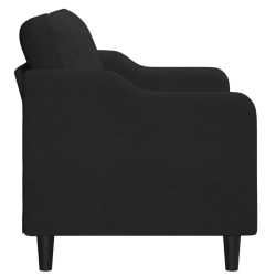 Sofa 2-osobowa, czarna, 140 cm, tapicerowana tkaniną