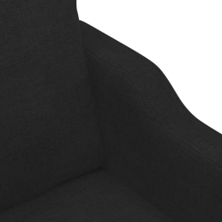 Sofa 2-osobowa, czarna, 140 cm, tapicerowana tkaniną