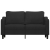 Sofa 2-osobowa, czarna, 140 cm, tapicerowana tkaniną