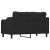 Sofa 2-osobowa, czarna, 140 cm, tapicerowana tkaniną