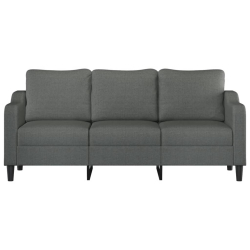 Sofa 3-osobowa, ciemnoszara, 180 cm, tapicerowana tkaniną