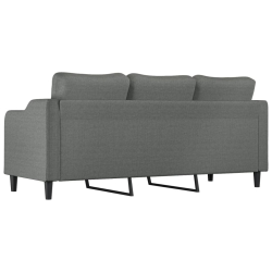Sofa 3-osobowa, ciemnoszara, 180 cm, tapicerowana tkaniną