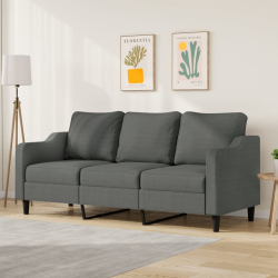 Sofa 3-osobowa, ciemnoszara, 180 cm, tapicerowana tkaniną