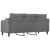 Sofa 3-osobowa, ciemnoszara, 180 cm, tapicerowana tkaniną