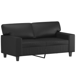 2-osobowa sofa, czarna, 120 cm, sztuczna skóra
