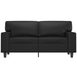 2-osobowa sofa, czarna, 120 cm, sztuczna skóra