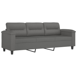3-osobowa sofa, ciemnoszary, 180 cm, tapicerowana mikrofibrą