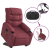 Podnoszony fotel masujący, rozkładany, bordowy, obity tkaniną
