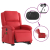 Rozkładany fotel pionizujący z masażem, elektryczny, czerwony