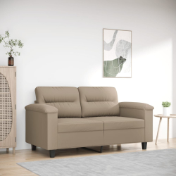 Sofa 2-osobowa, kolor taupe, 120 cm,tapicerowana mikrofibrą