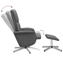 Rozkładany fotel z podnóżkiem, ciemnoszary, obity tkaniną