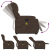Podnoszony fotel masujący, rozkładany, brązowy, mikrofibra