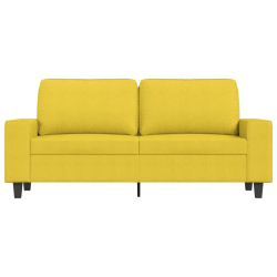 Sofa 2-osobowa, jasnożółta, 140 cm, tapicerowana tkaniną