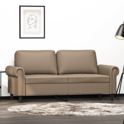 2-osobowa sofa, kolor cappuccino, 140 cm, sztuczna skóra