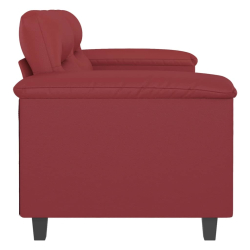 2-osobowa sofa, winna czerwień, 120 cm, sztuczna skóra