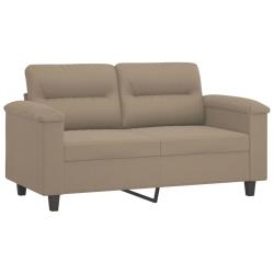 2-osobowa sofa z poduszkami, kolor taupe, 120 cm, mikrofibra