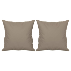 2-osobowa sofa z poduszkami, kolor taupe, 120 cm, mikrofibra