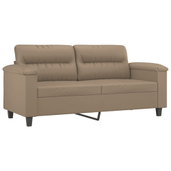 2-osobowa sofa z poduszkami, cappuccino, 140 cm, sztuczna skóra