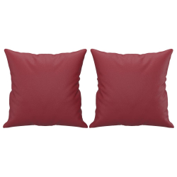 2-os. sofa z poduszkami, winna czerwień, 120 cm, sztuczna skóra
