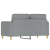Sofa 2-osobowa, jasnoszara, 120 cm, tapicerowana tkaniną