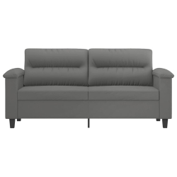 Sofa 2-osobowa, ciemnoszary, 140 cm, tapicerowana mikrofibrą