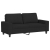 Sofa 2-osobowa, czarna, 140 cm, tapicerowana tkaniną