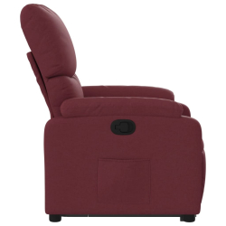 Podnoszony fotel rozkładany, winna czerwień, obity tkaniną
