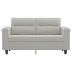 Sofa 2-osobowa, jasnoszara, 120 cm, tapicerowana mikrofibrą