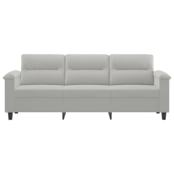 3-osobowa sofa, jasnoszary, 180 cm, tapicerowana mikrofibrą